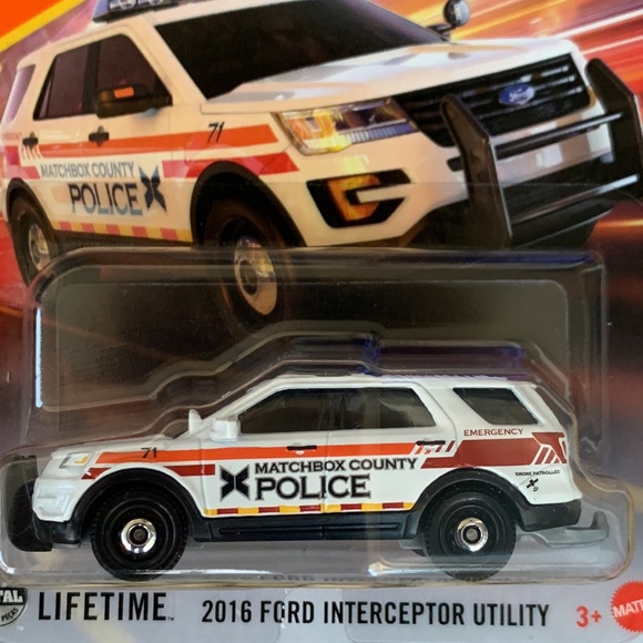Matchbox 2016 Ford Interceptor Utility Sheriff Emergency Police Cop Car New - Picture 2 of 7